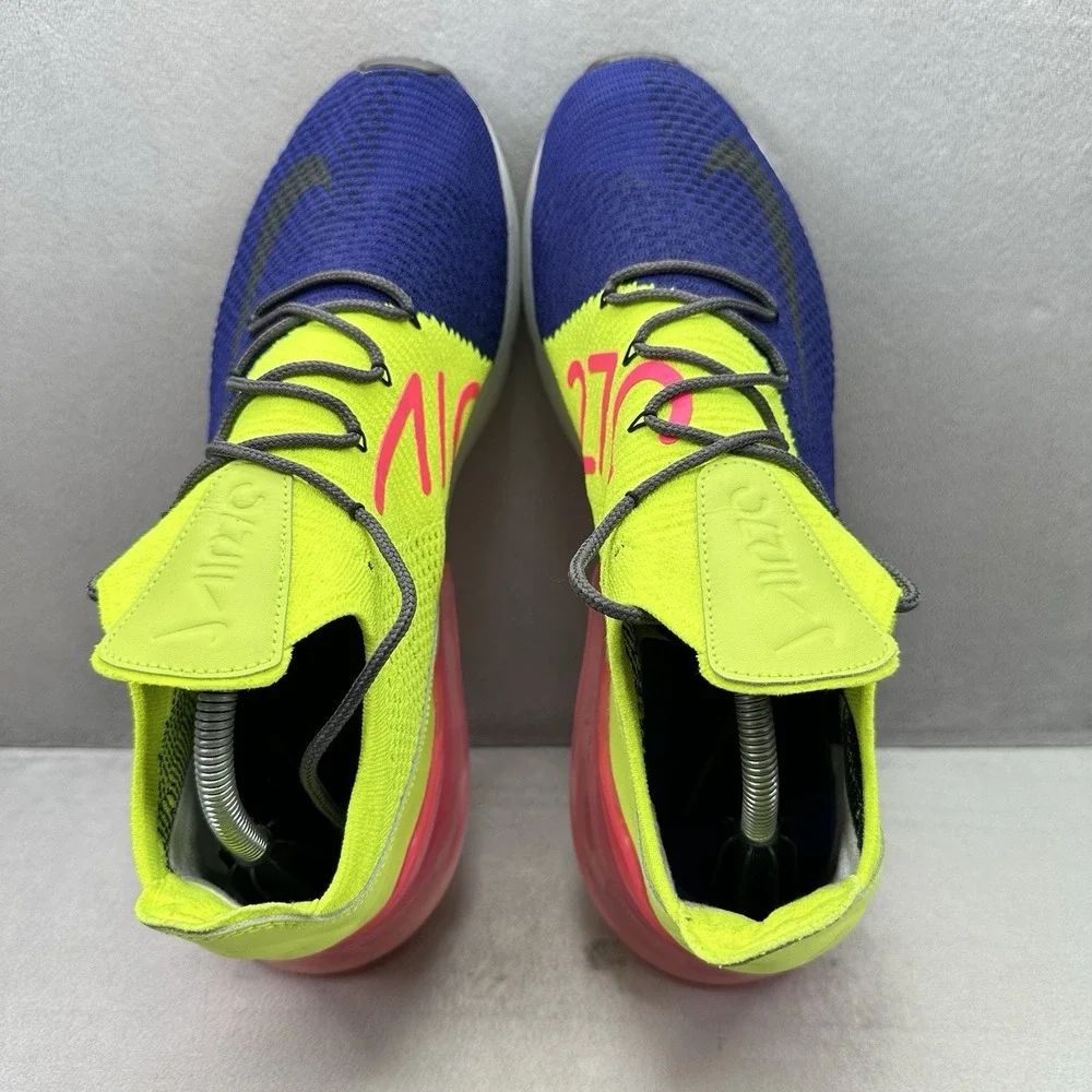 Nike Air Max 270 Flyknit Mens Size 11.5 Shoes Regency Purple Volt Casual Sneaker